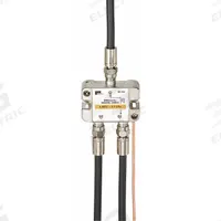 POWER FIRST Cable Splitter: (1) F-Type Female x (2) F-Type Female Splitter, Max. 2,300 MHz, Silver (MPN 4LWZ1). Key specifications — Product Type: Audio/Video Splitter; Manufacturer Part Number: 4LWZ1; Color: Silver; Brand: POWER FIRST; End 1 Connection Type: F-Type Female; End 2 Connection Type: F-Type Female.