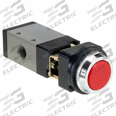 ARO Manual Air Control Valve: M Series, Three-Way / Two-Position, Red - ARO MaxAir Series Manual Air Control Valves