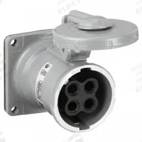 HUBBELL Pin and Sleeve Receptacle: Silver, 250V DC/600V AC, Three Phase, 100 A, 3 Pole, 4 Wire (MPN HBL4100RS2W). Key specifications — Brand: HUBBELL.