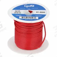 GROTE Primary Automotive Wire: GPT, 100 ft, 1 Conductor, 16 AWG, Red, 60 V Volt, SAE J1128 (MPN 87-8000). Key specifications — Brand: GROTE.