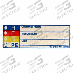 APPROVED VENDOR HMIG Label: 1 in Ht, 3 in Wd, 0.118 mil Thick, Paper, Adhesive, 3 in x 1 in, 720 PK (MPN 8XZF8). Key specifications — Material: Paper.