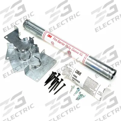 3M Sleeve Kit: Round, 12 in Overall Lg, 1 in Overall Wd, 4 hr - Firestop Passthroughs for Cables