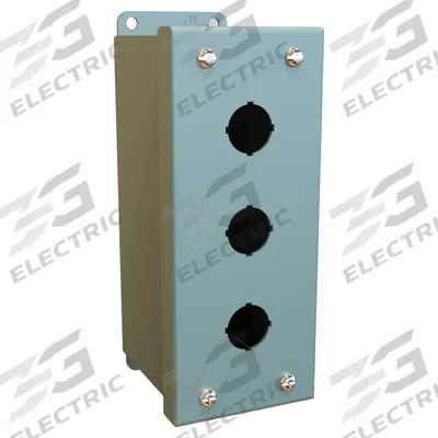 HAMMOND Push Button Enclosure: 22mm, 3 Holes, Carbon Steel - Enclosures for 22mm Operators