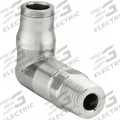 LEGRIS Push-Fit Elbow Fitting: 1/4 in Pipe x 6 mm OD Size, MNPT x Push-to-Connect - Stainless Steel Tube Fittings