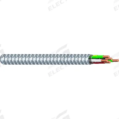 SOUTHWIRE Metal Clad Cable: 1/0 AWG, 3 Conductors, Copper, 75 ft, Aluminum, Std - Standard Metal-Clad Cables