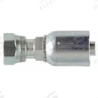 PARKER Hydraulic Crimp Fitting: Steel x Steel, Straight, -8 For Hose Dash Size, Female x Genderless (MPN 1JS77-12-8). Key specifications — Fitting Gender: Female x Genderless; Fitting Connection Type: ORS x Crimp; For Hose Dash Size: -8; Thread Size: 1-3/16"-12; Brand: PARKER.