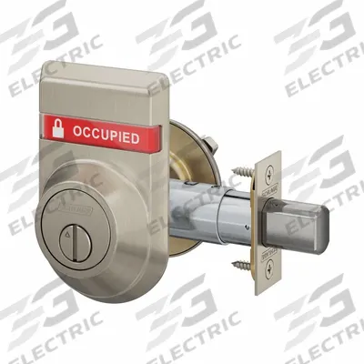 SCHLAGE Deadbolt Locks: Cylindrical, SFIC, 1 7/8 in Door Thick - Max, Locked/Unlocked - Occupancy-Indicating Cylindrical Deadbolts