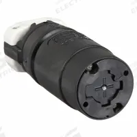HUBBELL Locking Connector: Non-NEMA, Black/White, 250V DC/600V AC, 20 A_30 A Current Rating, 3 Poles (MPN HBL21414B). Key specifications — Brand: HUBBELL.