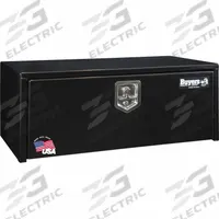 BUYERS PRODUCTS Underbody: Underbody Truck Box, Single Drop-Down Door Door, 16 in Overall Dp, Black (MPN 1703305). Key specifications — Color: Black; Brand: BUYERS PRODUCTS; Lock Type: Keyed.
