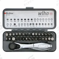 WIHA Socket Bit Sets: 26 - 50 Pieces, 1/4 in Drive Size, 32 Pieces, 4 1/4 in Overall Lg, GoBox (MPN 74984). Key specifications — attr1216280: Replaceable Insert; attr1216283: WIHA; attr1225718: #0 to #3 (Phillips); attr1227491: 1/4 in.