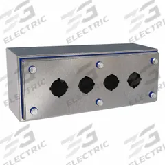 HAMMOND Push Button Enclosure: 30mm, 4 Holes, 304 Stainless Steel, NEMA 12/3R/4/4X (MPN HYPB4VSS). Key specifications — attr211299: HAMMOND; attr1043605: Washdown-Corrosion-Resistant.