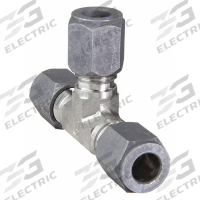 PARKER Compression Tee Fitting: 1/4 in OD x 1/4 in OD x 1/4 in OD size - Flareless Bite-Type Stainless Steel Compression Fittings