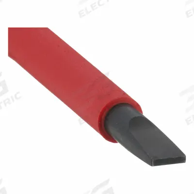 WIHA Insulated Slotted Screwdriver: Insulated SoftFinish, 4.5 mm Tip Size, Long Lg - Insulated Slotted Screwdrivers