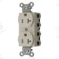 HUBBELL Receptacle: Duplex, 5-20, Light Almond, 125V AC, 20 A, 2 Pole / 3 Wire (MPN SNAP5362LATRA)