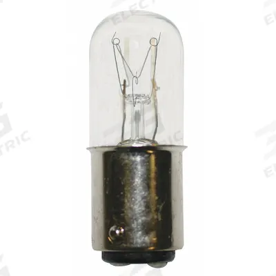 APPROVED VENDOR Incandescent Bulb: Incandescent, Double Contact Bayonet (BA15d), (T) Tubular - BA15d Double-Contact Bayonet Base Lamps