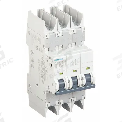 Siemens Miniature Circuit Breaker: 40 A Amps, 125V DC, 10kA at 277/480V AC, Screw Clamp - C-Curve, 3-Pole UL489 DIN Rail-Mount Miniature Circuit Breakers