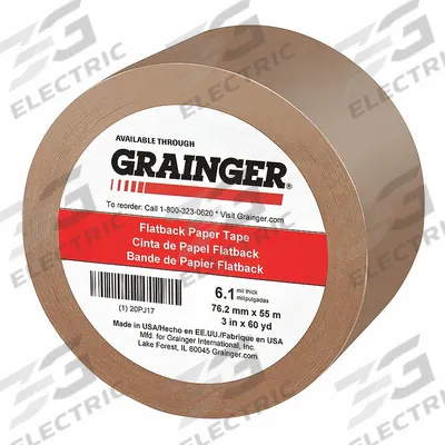 Grainger Packaging Tape: 6.1 mil Tape Thick - Pressure-Sensitive Paper Tape