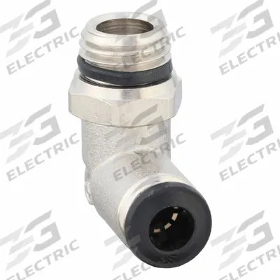 AIGNEP USA Push-Fit Elbow Fitting: 6 mm OD x 1/4 in Pipe Size, Brass, Silver - Nickel-Plated Brass Tube Fittings