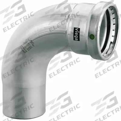 VIEGA MEGAPRESS Crimp Elbow Fitting: 3 in Pipe x 3 in Pipe Size, Press-fit x FTG - Potable Water Stainless Steel Press Fittings