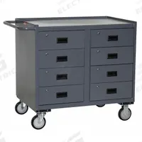 JAMCO Mobile Cabinet Workbench: 42 in x 25 in, Steel, 1,400 lb Overall Load Capacity, Gray, Steel (MPN JD236P500GP). Key specifications — Assembly: Fully Assembled; Brand: JAMCO.