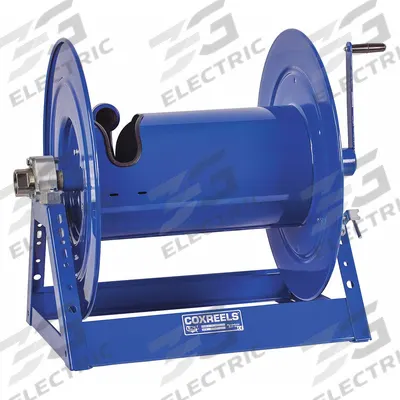 COXREELS Hand Crank Hose Reel: 75 ft (1 1/2 in I.D.), 24 in L x 29 in W x 26 in H - Large-Frame Multipurpose Hand-Crank Hose Reels