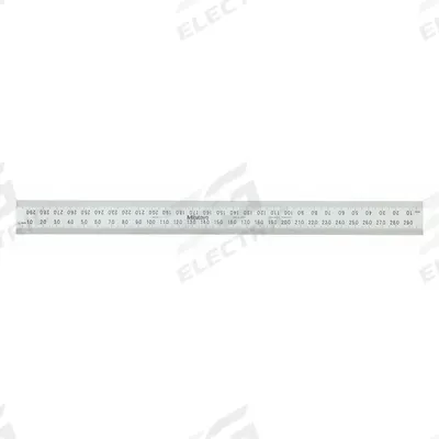 MITUTOYO Steel Rule: 182-131, 300 mm, 0.05 in Thick, 0.5 mm, Chrome, Black, Rigid - Stainless Steel Rulers