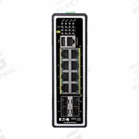EATON TRIPP LITE Ethernet Switch: Managed, DIN Rail, 8 Ports, RJ45, 1x Console/(8) 10/100/1000 MBps (MPN NGI-M08C4POE8-2). Key specifications — Port Type: RJ45; Manufacturer Part Number: NGI-M08C4POE8-2; Brand: EATON TRIPP LITE; Features: 8 Auto-Negotiating RJ45 and 4 GbE SFP Ports Connect Devices Over a LAN; IP Rating: IP30; Mounting Location: DIN Rail; Network Interface: (8) 10/100/1000 MBps.