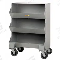 LITTLE GIANT Mobile Bin Cart: 32 in x 20 in x 45 1/2 in, Caster, 3 Compartments, Gray (MPN MS1-1532-6PH). Key specifications — Color: Gray; Brand: LITTLE GIANT.