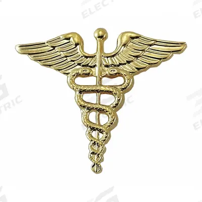 HEROS PRIDE Metal Rank Insignia: Medical Officer, 1 in, Gold, Metal, Clutch Pin, Rank Insignia - Metallic Insignia