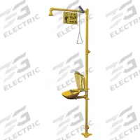 BRADLEY Shower with Eyewash: Floor Mnt, Covered, Plastic Bowl, Galvanized Steel Pipe, Barrier Free (MPN S19314PDC). Key specifications — Brand: BRADLEY.