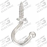 SUGATSUNE Cup Hook: Screw-In, 26 lb Wt Capacity, 1 Points per Hook, Silver, 1 19/32 in Projection (MPN TL-40). Key specifications — Color: Silver; Finish: Polished; Material: Stainless Steel; Product Type: Cup Hook.