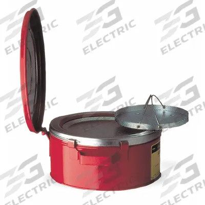 JUSTRITE Bench Can: 1/2 gal Capacity, Powder Coated Steel - Bench Cans