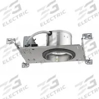 LED Recessed Down Light: Airtight New Construction, 5 in Dia, 600 lm, 3500K, 8.6 W, 120V AC (MPN IC20LED G4 06LM 35K 90CRI 120 FRPC). Key specifications — Voltage: 120V AC; Trim Color: Available Separately; Brand: JUNO LIGHTING; Ceiling Type: Flat Ceiling; Reflector or Baffle Color: No Reflector or Baffle; Trim Style: Available Separately; Dimmable: Yes; Color Temperature: 3500K.
