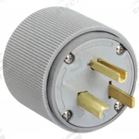 BRYANT Straight Blade Plug: 5-30P, 125V AC, 30 A, 2 Pole, 3 Blade, Gray (MPN 9530NP)