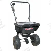 WESTWARD Manual Walk-Behind Spreader: Landscape, Lawn and Agriculture, 30 lb Capacity, Steel, 12 ft (MPN 10F635). Key specifications — Brand: WESTWARD; Frame Material: Steel; Spread Width - Maximum: 12 ft.