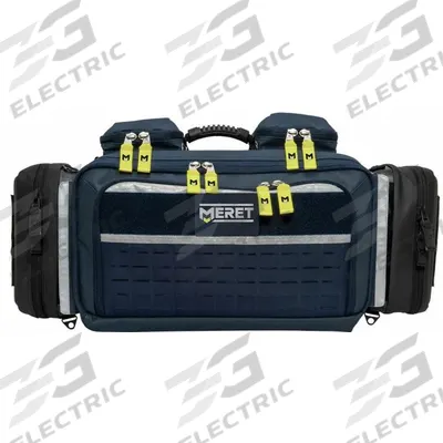 MERET USA Oxygen Bag: 22 in L x 15 in W x 9 1/2 in D, Tarpaulin, Blue, 11-20 in/30+ in - Medical Briefcase-Style Bags