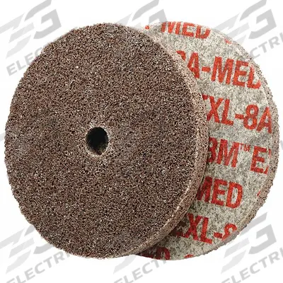 SCOTCH-BRITE Unitized Wheel: 3 in Dia x 1/8 in W, 3/8 in Arbor Hole, Aluminum Oxide - Deburring Wheels for Carbon Steel & Soft Metals