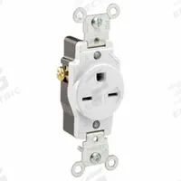 LEVITON Receptacle: Single, 6-15, White, 250V AC, 15 A, 2 Pole / 3 Wire (MPN 5029-W)
