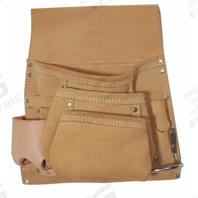 WESTWARD Tool Pouch: For 2 3/4 in Belt Wd - Max, 10 Pockets - Leather Tool Pouches