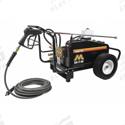 MI-T-M Electric Pressure Washer: Cart, 460 V – Three-Phase, 3,000 psi, 3.5 gpm - Cold Water Pressure Washers