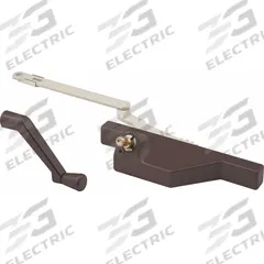 TRUE HARDWARE Window Operator: Crank, Handle Included, Left-Hand, Sash, Brown, 5 1/2 in Base Lg (MPN TH 23089). Key specifications — Brand: TRUE HARDWARE; For Use With: Casement Windows; Finish: Bronze Coated; Color: Brown; Handing Orientation: Left-Hand; Handle Type: Crank; Mounting Location: Sash; Product Type: Window Operator.