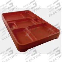 ROCK Food Tray: 14 1/4 in Overall Lg, 9 1/2 in Overall Wd, Terra Cotta, 7 Compartments, Terra Cotta (MPN 2000TC). Key specifications — Brand: ROCK; Color: Terra Cotta; NSF Certified: No.