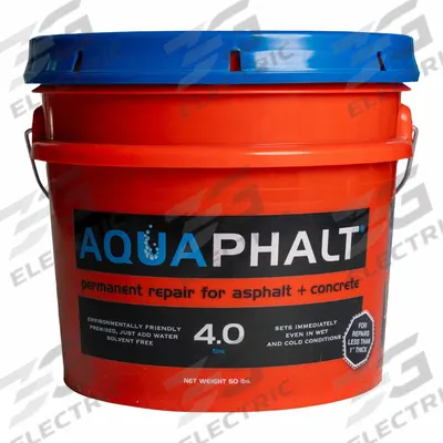 AQUAPHALT Asphalt and Concrete Patch: 4.0, Plant-Based Asphalt Mix, 50 lb Container Size - Water-Activated Pothole Cold Patching