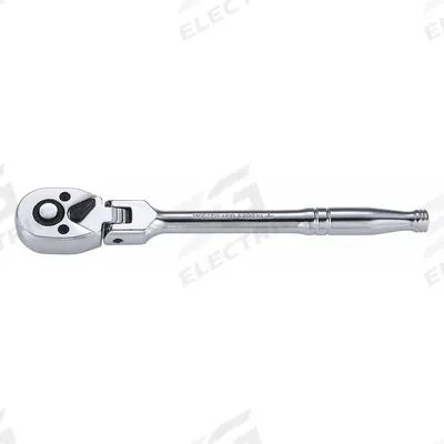 WESTWARD Hand Ratchet: Pear, Reversible, 7 1/4 in Overall Lg, Chrome - Flex-Head Ratchets