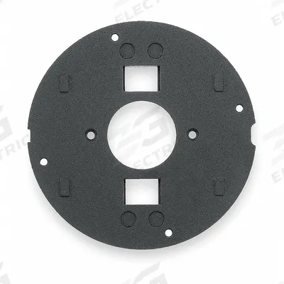 HUBBELL WIRING DEVICE-KELLEMS Floor Subplate: Round, Black, Cast Aluminum - Aluminum Electrical Floor Box Covers