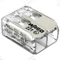 WAGO Lever Wire Connector: 2 Port, 20 AWG – 10 AWG Solid Wire Size Range, 30 A, 440 V, 221 Ex Series (MPN 221-682). Key specifications — Brand: WAGO; Product Type: Lever; Series: 221 Ex.