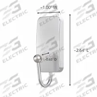 COMMAND Hook: 1 lb Wt Capacity, 1 Points per Hook, Gray, 3 in Overall Ht, 1 in Overall Wd, 2 PK (MPN BATH33-SN-2ES). Key specifications — Brand: COMMAND; Color: Gray.