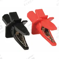 POMONA Test Clip: CAT III 600V, Alligator Clip, 3 1/4 in Lg, Steel, Black/Red, 600 V Max Volt (MPN 5914). Key specifications — Color: Black/Red; Brand: POMONA.