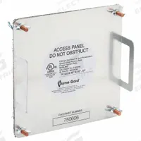 Duct Access Door: 8 in x 8 in, 16 ga, Steel, Thumbscrews, 2,300°F Max Temp Rating, 4 Mounting Stud (MPN 6EJA2). Key specifications — Brand: FLAME GARD; Material: Steel; For Duct Shape: Rectangular.