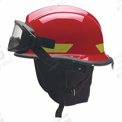 BULLARD Fire Helmet: Red, Polyetherimide, Modern Rear Brim